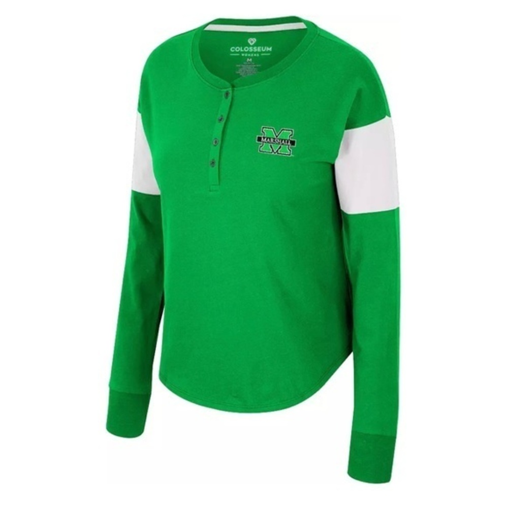 Colosseum‎ Women's Marshall Thundering Herd Henley Long Sleeve T-Shirt Large